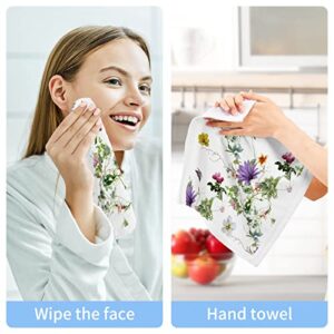 xigua Butterfly Flowers1 Wash Cloths 4 Pack - 12 x 12 Inch Super Soft Washcloths for Your Face and Body - 100% Cotton Highly Absorbent Baby Face Towel