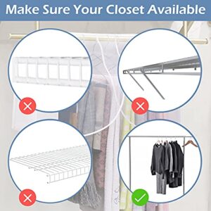 SLEEPING LAMB Hanging Closet Cover for Storage Dustproof Shoulder Cover Garment Protector for Clothes, Coats, Suits, Dresses, 2 Pack, White