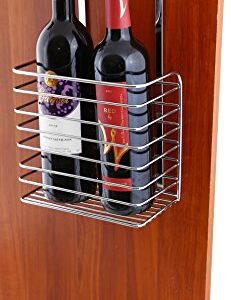 YBM HOME Multipurpose Over The Door Storage Basket Caddy - Works as a Kitchen Cabinet Organizer, Wine Holder, Bathroom Shower Caddy Tray, Storage Bags, Cleaning Supplies, 2-Pack Chrome 2217