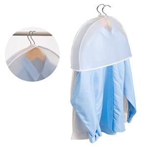 Shoulder Covers Plastic Hanger Covers for Clothes (Set of 12) Closet Clothes Protectors Breathable Clear Jacket Cover with 2" Gusset for Suit, Coat, Jackets, Blouses, Dress - 24'' x12" x2''/12 Pack