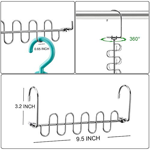 Meetu Space Saving Hangers Magic Cloth Hanger Metal Closet Organizer for Closet Wardrobe Closet Organization Closet System (Pack of 20)