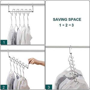 Meetu Space Saving Hangers Magic Cloth Hanger Metal Closet Organizer for Closet Wardrobe Closet Organization Closet System (Pack of 20)