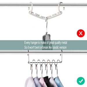 Meetu Space Saving Hangers Magic Cloth Hanger Metal Closet Organizer for Closet Wardrobe Closet Organization Closet System (Pack of 20)