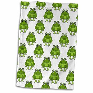 3d rose cute green frog pattern twl_204729_1 towel, 15" x 22"