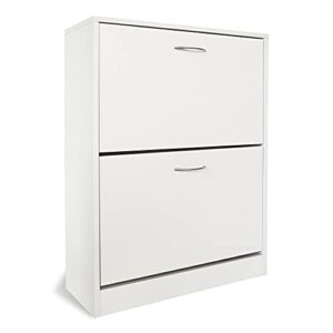 kd modysimble tipping white shoe cabinet 2-drawer horizontal shoe rack storage organizer wooden shoe cabinet
