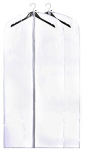 clear vinyl garment bag - protect your clothing while traveling and dust free while hanging in your closet. these garment bags are ideal for coats, suits, dresses or gowns - set of 2 (24 x 54 inches)
