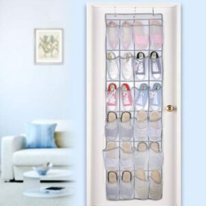 Isabelvictoria 24 Large Mesh Pockets Non-Woven Hanging Storage Bag Behind Doors Space Saving Shoes Rack Household Accessories