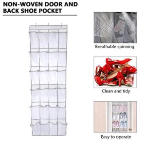 Isabelvictoria 24 Large Mesh Pockets Non-Woven Hanging Storage Bag Behind Doors Space Saving Shoes Rack Household Accessories