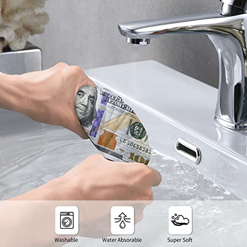 Us Bill Dollars Money Towels Decorations Face Towel Absorbent Guest Towel Portable Kitchen Tea Towels Multipurpose for Bathroom, Hotel, Gym and Spa