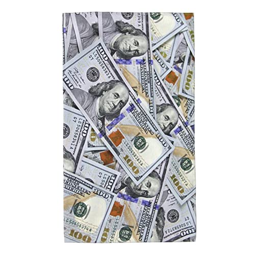 Us Bill Dollars Money Towels Decorations Face Towel Absorbent Guest Towel Portable Kitchen Tea Towels Multipurpose for Bathroom, Hotel, Gym and Spa