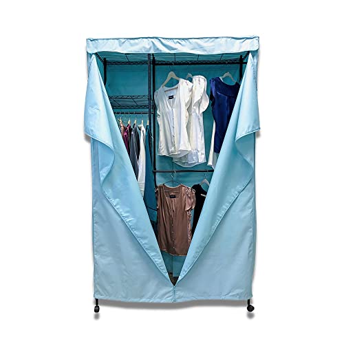 Formosa Covers Portable Garment Rolling Rack Cover - Protect Your Clothes from Dust Keep Your Room Looking Organized in Glacier Blue (Cover Only) (48"W x 18"D x 75"H)