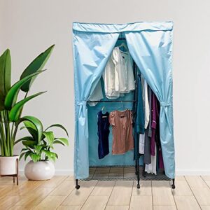 Formosa Covers Portable Garment Rolling Rack Cover - Protect Your Clothes from Dust Keep Your Room Looking Organized in Glacier Blue (Cover Only) (48"W x 18"D x 75"H)