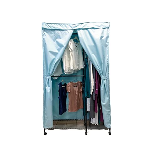 Formosa Covers Portable Garment Rolling Rack Cover - Protect Your Clothes from Dust Keep Your Room Looking Organized in Glacier Blue (Cover Only) (48"W x 18"D x 75"H)