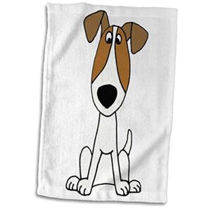 3drose cute funny unique jack russell terrier puppy dog cartoon - towels (twl-291126-1)