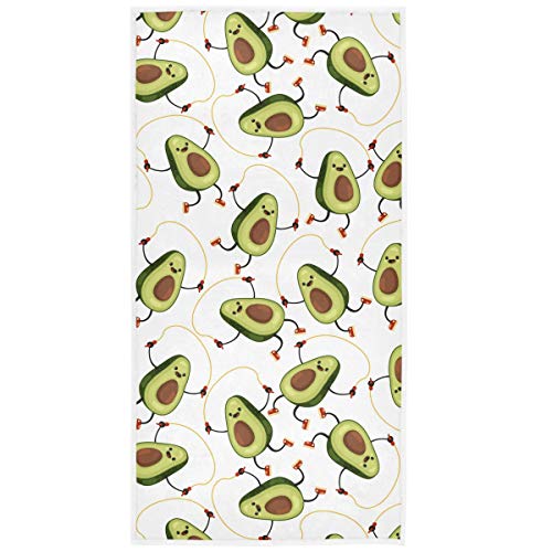 Pfrewn Funny Avocados Rope Hand Towels 16x30 in Avocado Green Fresh Fruits Bathroom Towel Soft Absorbent Small Bath Towel Kitchen Dish Guest Towel Home Bathroom Decorations