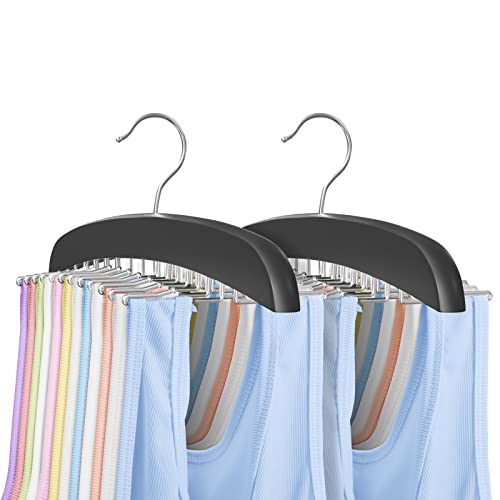 Resovo Upgrade Tank Top Hanger Closet Storage and Organizer for Closet Tank Top Organizer Space Saving 24 Metal Hooks Closet Organizer and Storage for Tank Top, Cami, Tie etc.