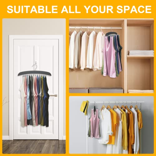 Resovo Upgrade Tank Top Hanger Closet Storage and Organizer for Closet Tank Top Organizer Space Saving 24 Metal Hooks Closet Organizer and Storage for Tank Top, Cami, Tie etc.