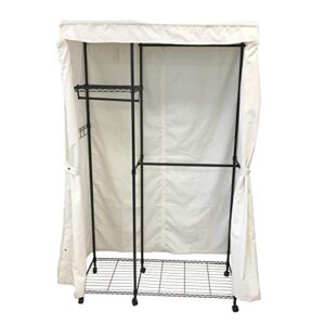 portable garment rolling rack cover - protect your clothes from dust keep your room looking organized 48"wx18"dx72"h (cover only)