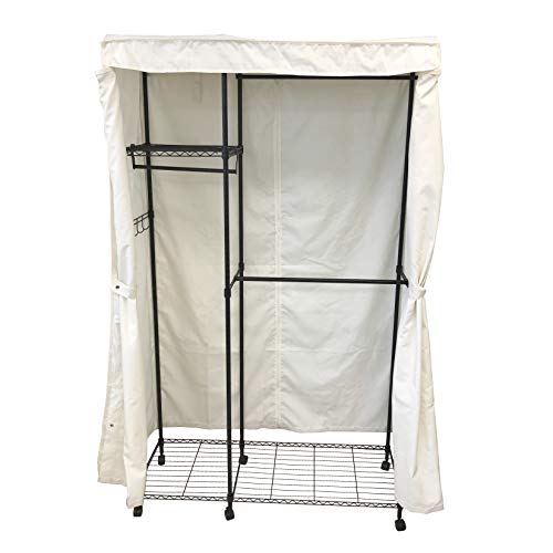 Portable Garment Rolling Rack Cover - Protect Your Clothes From Dust Keep Your Room Looking Organized 48"Wx18"Dx72"H (Cover Only)