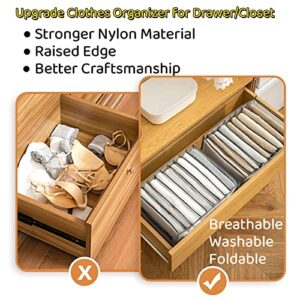 KIKILIE 4 PC Wardrobe Clothes Organizer,Drawer Organizers for Clothing,Closet Organizers,Foldable Drawer Dividers for pcs Clothes/Thin Jeans Grids