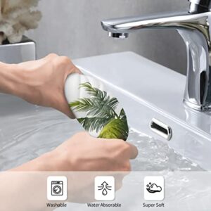 luxteen The Palm Tree Hand Towel Print Bath Bathroom Towel Highly Absorbent Soft Guest Fingertip Towels