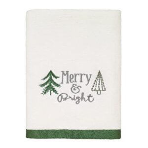 avanti linens christmas trees collection hand towel, white
