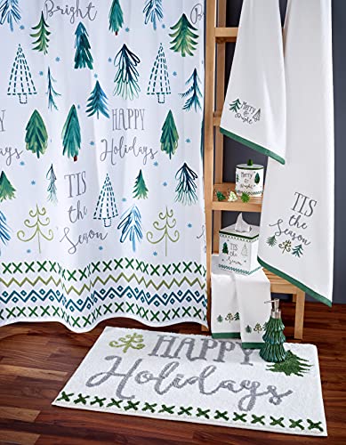 Avanti Linens Christmas Trees Collection Hand Towel, White