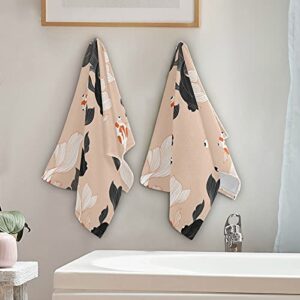 susiyo Goldfish Hand Towels Set of 2 Luxury Print Decorative Bathroom Towels Super Soft Highly Absorbent Multipurpose Towels for Yoga Gym Spa Hotel Bathroom Kitchen 28x14 Inch