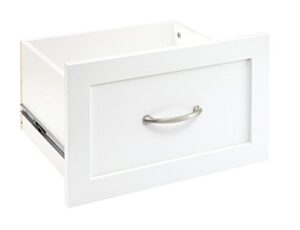 closetmaid suitesymphony wood drawer add on accessory, shaker style, for storage, closet, clothes, 16" x 10", pure white