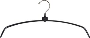 black rubberized ultra-thin metal hangers, space saving arched top hangers with vinyl non-slip coating & chrome hook (set of 50) by the great american hanger company