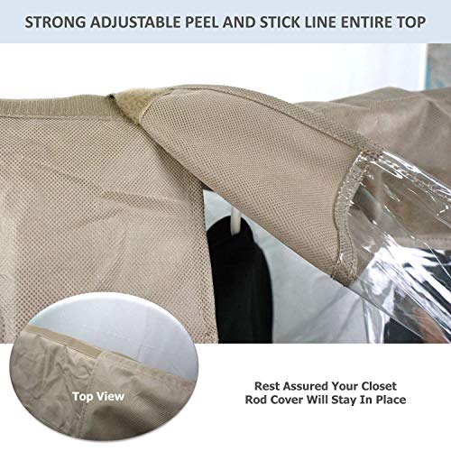 Garment Cover for Closet Rod and Portable Clothing Rack Shoulder Dust Cover - Protect Your Wardrobe in Style - Adjustable to fit 20" to 36" long - 4 Pack