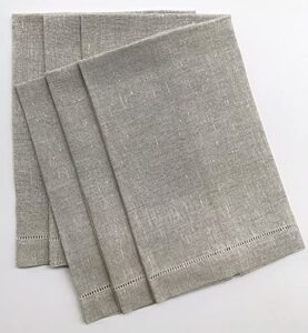natural linen hem stitch hand towels - set of 6 14"x22"-ladder hemstitch 100% linen cloth guest towels luxury