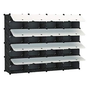kousi 96-pairs shoe organizer shoe rack shoe tower storage cabinet storage organizer modular shoe cabinet, black