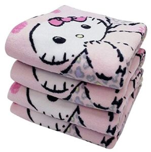 hk hello kitty leopard washcloth 110g cotton bath towel (purple)