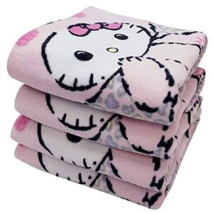 HK Hello Kitty Leopard Washcloth 110g Cotton Bath Towel (Purple)