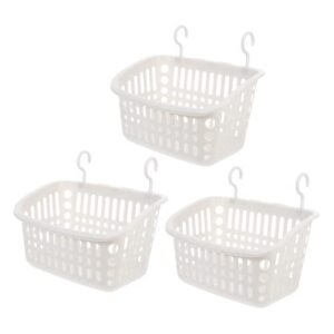 zerodeko 3pcs plastic hanging shower baskets, waterproof shower caddy with hooks, storage hanger baskets bathroom sundries holders kitchen cabinet organizer basket