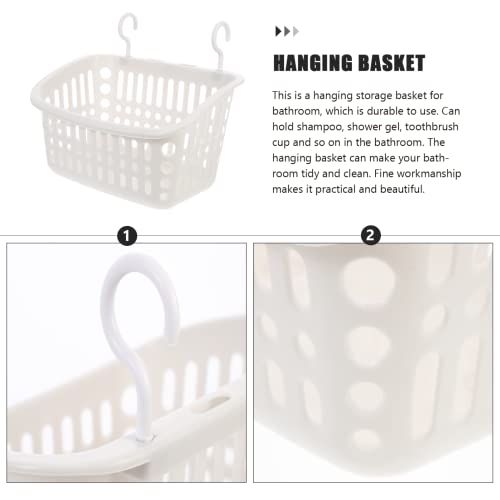 Zerodeko 3Pcs Plastic Hanging Shower Baskets, Waterproof Shower Caddy with Hooks, Storage Hanger Baskets Bathroom Sundries Holders Kitchen Cabinet Organizer Basket