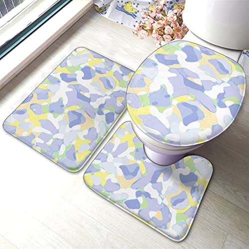 ZLDXDP 3 PCS Set Toilet Anti Slip Floor Mat Cover Shower Decoration Cushion Rugs Bath Entrance Doormat