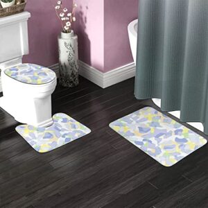 ZLDXDP 3 PCS Set Toilet Anti Slip Floor Mat Cover Shower Decoration Cushion Rugs Bath Entrance Doormat