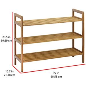 Oceanstar 3-Tier Bamboo Shoe Rack, Natural