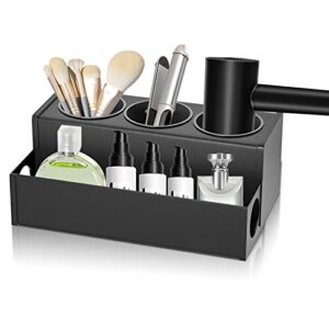 HigoYXP Hair Tool Organizer, 100% Metal Hot Tools Organizer, Heat-Resistant Hair Tool Holder-Styling Tools Organizer for Cosmetic, Skincare, Toiletries, Bathroom Counter, Vanity(1.6kg, Black)