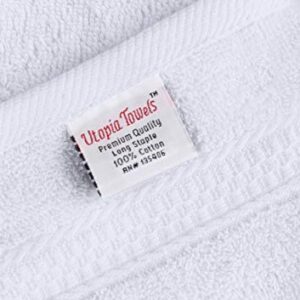 Utopia Towels Premium Bundle - Cotton Washcloths White (12x12 inches) Pack of 12 with White Hand Towels 600 GSM (16 x 28 inches), Pack of 6