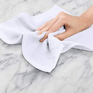 Utopia Towels Premium Bundle - Cotton Washcloths White (12x12 inches) Pack of 12 with White Hand Towels 600 GSM (16 x 28 inches), Pack of 6
