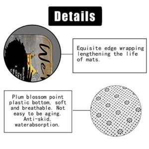 Fashion_Man OLEBETY 4PCS African American Woman Man Shower Curtain Set, Romantic Afro Black Queen King Luxury Gold Crown Grey Mandala Flower Inspirational Quotes Bathroom Decor, Non-slip Bath Rugs