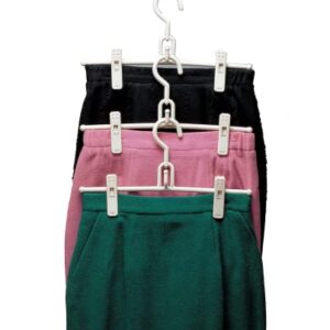 PURUS LIVING Relay Skirt Hanger (3P) Light-Weight Utilizing Organized Closet Space Saving Neat Arrangement Easy Storage Eco-Friendly Materials Non-Slip Design Clothes Pants Jacket Storage Organizer