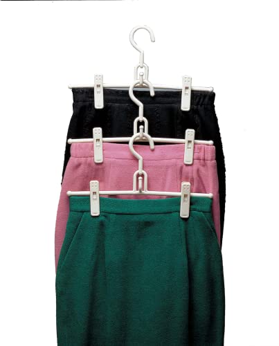 PURUS LIVING Relay Skirt Hanger (3P) Light-Weight Utilizing Organized Closet Space Saving Neat Arrangement Easy Storage Eco-Friendly Materials Non-Slip Design Clothes Pants Jacket Storage Organizer