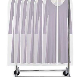 6 Pack - Simplehouseware 50-Inch Translucent Garment Bags with Zipper for Suits, Dresses, Costumes, Uniforms