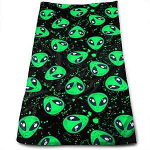 alien pattern highly absorbent washcloth decorative hand towels multipurpose for bathroom, hotel, gym and spa (12 x 27.5 inches)…