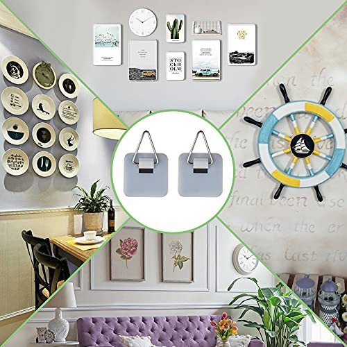 Upgraded Adhesive Plate Hanger,YuCool 40 Pcs Invisible Vertical Holders for Pictures Wall Decor Photos