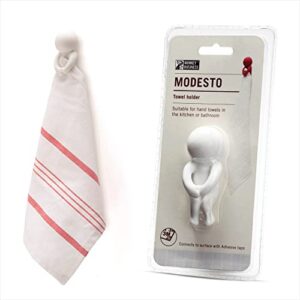 modesto: hand towel holder/kitchen towel hanger/fun silicone figure towel grip/for towels by monkey business